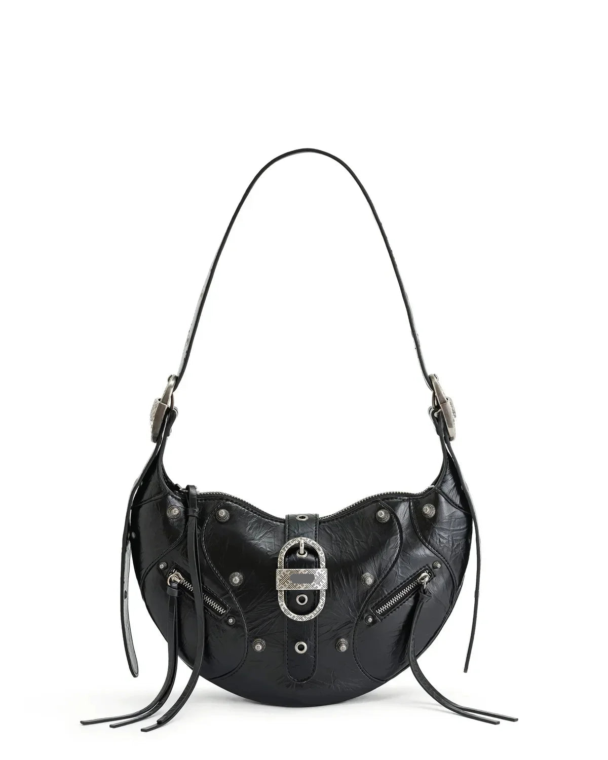 Bolsa Feminina de Ombro Tessa com Fivela e Tachas