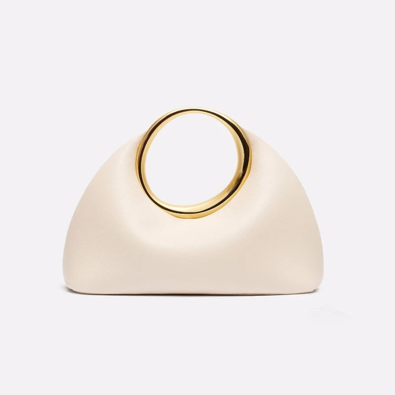 Bolsa Clutch Feminina com Alça Metálica Dourada