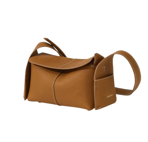 Bolsa Feminina Pequena em Couro Taupe – Estilo Oriental Sofisticado