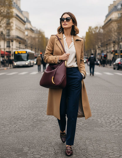 Bolsa Feminina de Ombro Minimalista com Detalhes Dourados - jw
