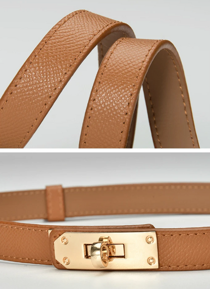 Cinto de Couro Feminino Caramelo Luna - Roberta Store Web