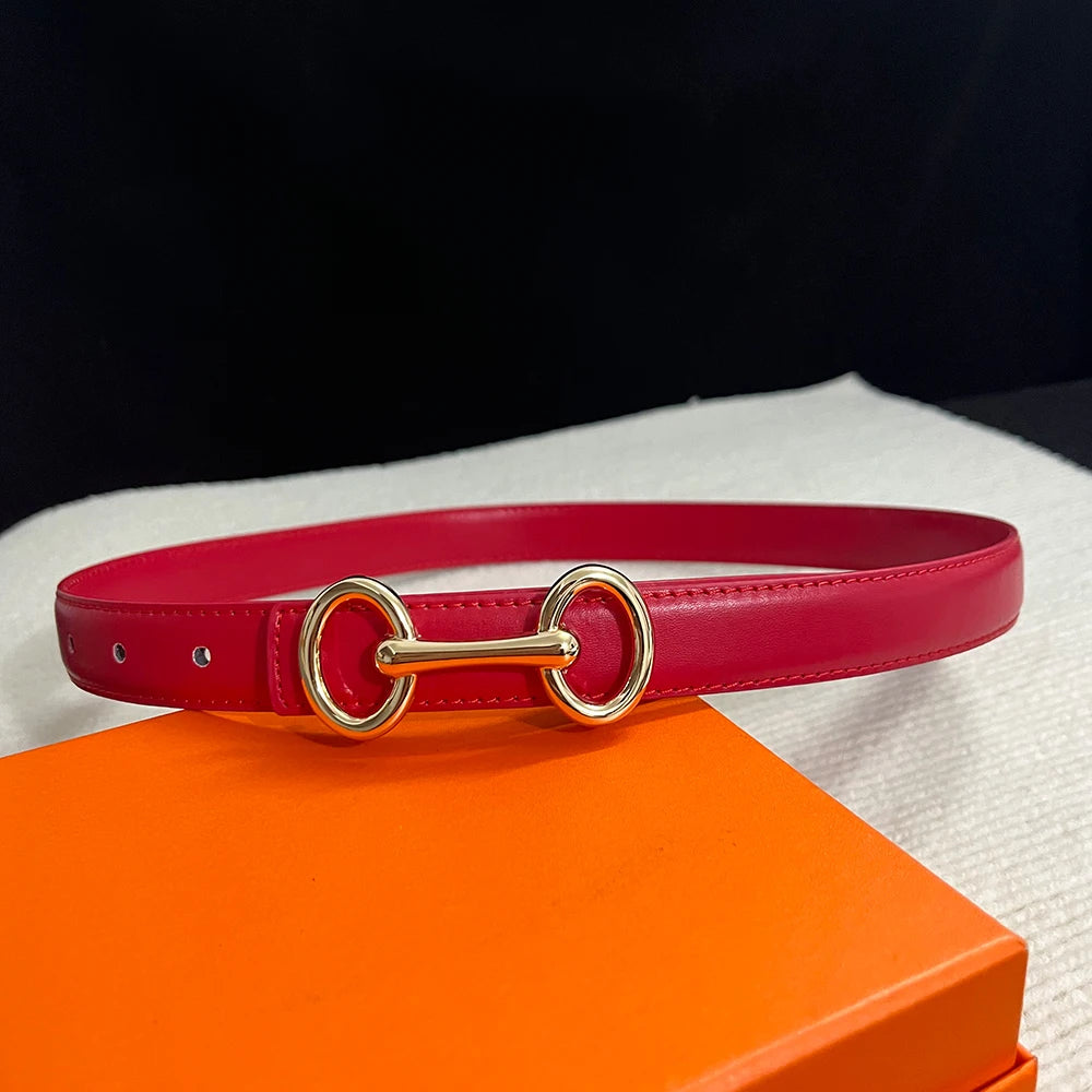 Cinto de Couro Vermelho Feminino Cher - Roberta Store Web