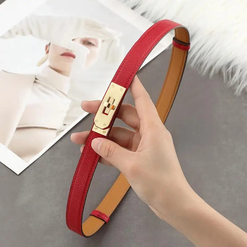 Cinto de Couro Vermelho Luna - Roberta Store Web