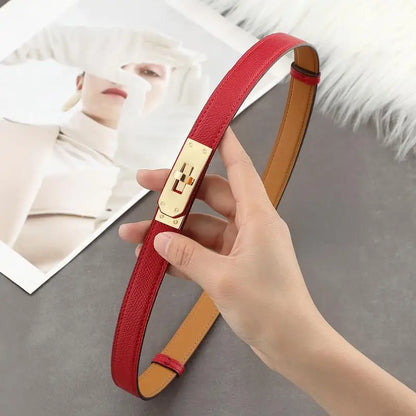 Cinto de Couro Vermelho Luna - Roberta Store Web