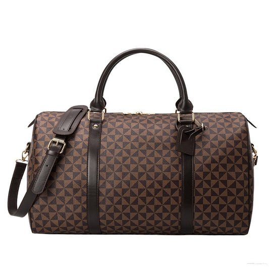 Bolsa de Viagem Grande em Couro Ecológico – Estampa Monograma Marrom