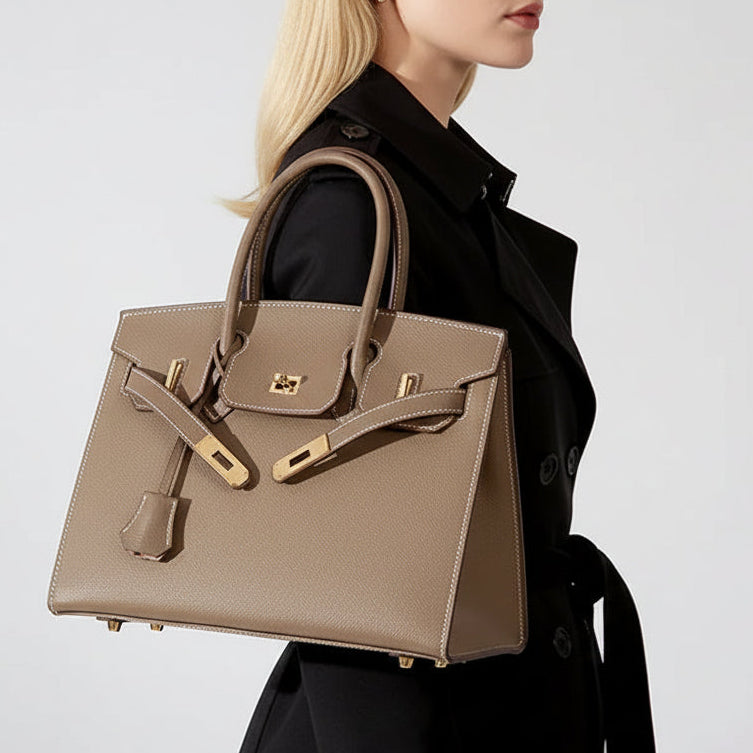 Bolsa Feminina de Couro Estruturada Grande Sofia