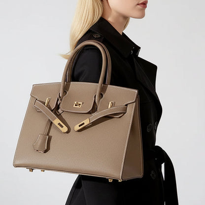 Bolsa Feminina de Couro Estruturada Grande Sofia