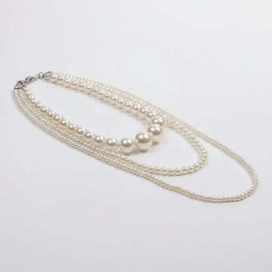Colar Feminino de Pérolas Clássico Triplo – Elegância e Sofisticação Premium