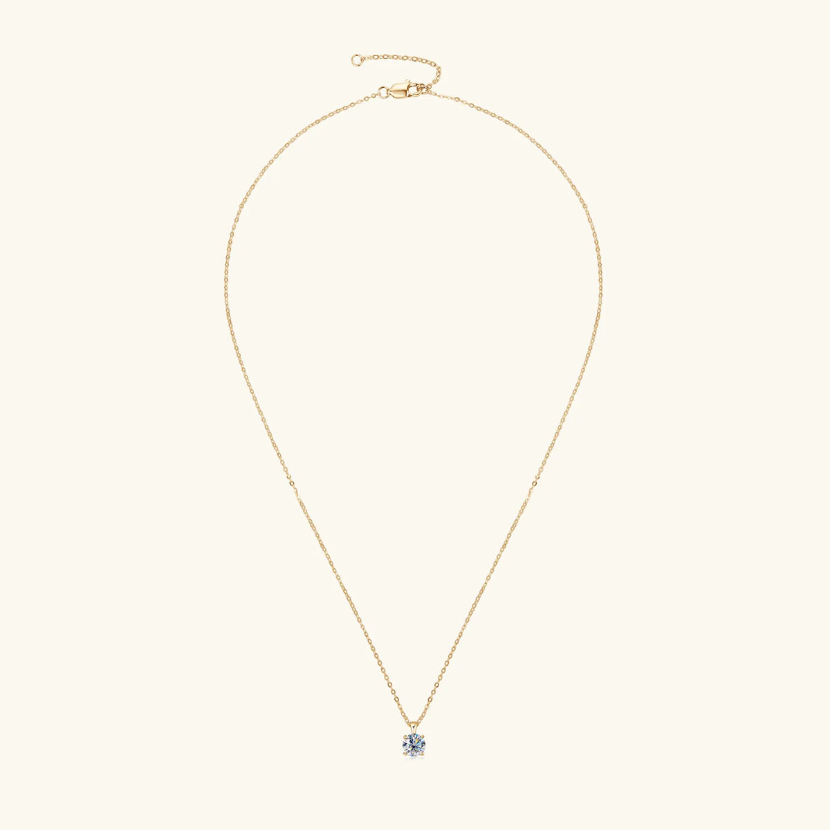 Colar Solitário com Pedra Moissanite – Folheado a Ouro 18k