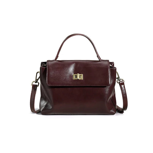 Bolsa Feminina de Couro Premium com Alça de Mão e Transversal