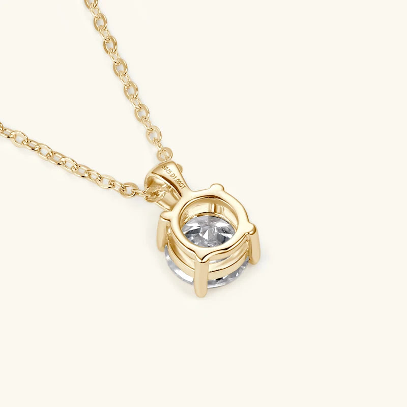 Colar Solitário com Pedra Moissanite – Folheado a Ouro 18k