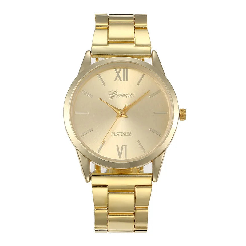 Relógio Feminino Dourado com Pulseiras
