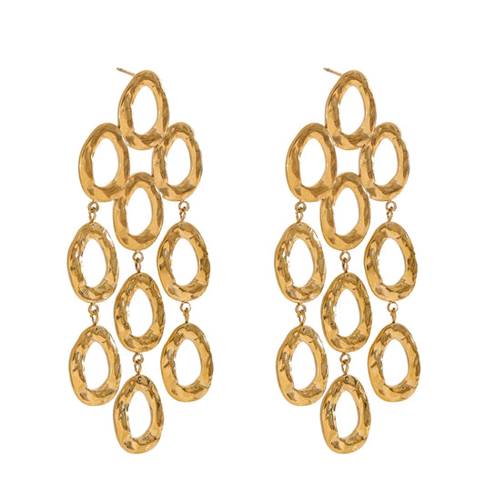 Brinco Feminino Dourado com Elos Ovais