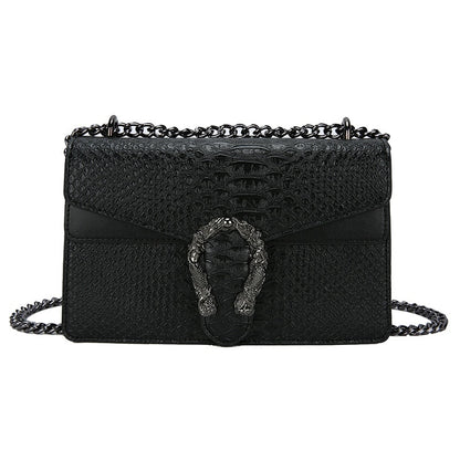 Bolsa Feminina Quadrada com Corrente em Couro – Design Elegante
