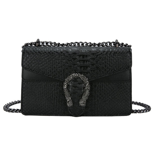 Bolsa Feminina Quadrada com Corrente em Couro – Design Elegante